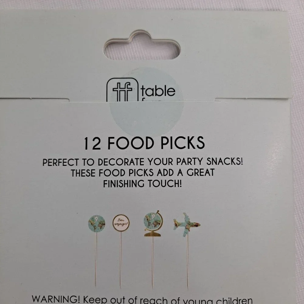 Bon Voyage Food Pics Travel Party Vacation Retirement Celebration cupcake picks